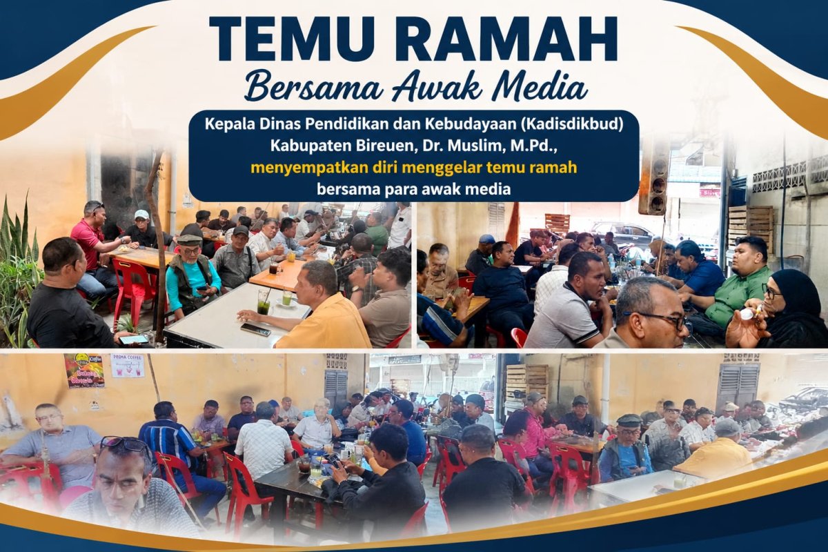 Suasana Hangat Warnai Silaturahmi Kadisdikbud Bireuen dengan Insan Pers