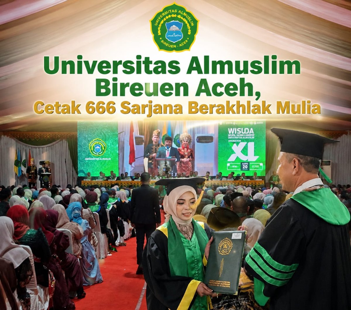  Universitas Almuslim Peusangan - Bireuen, Cetak 666 Sarjana Adaptif Berakhlak Mulia